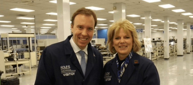 Business Minister Matt Hancock visits Beeston's SMS success story